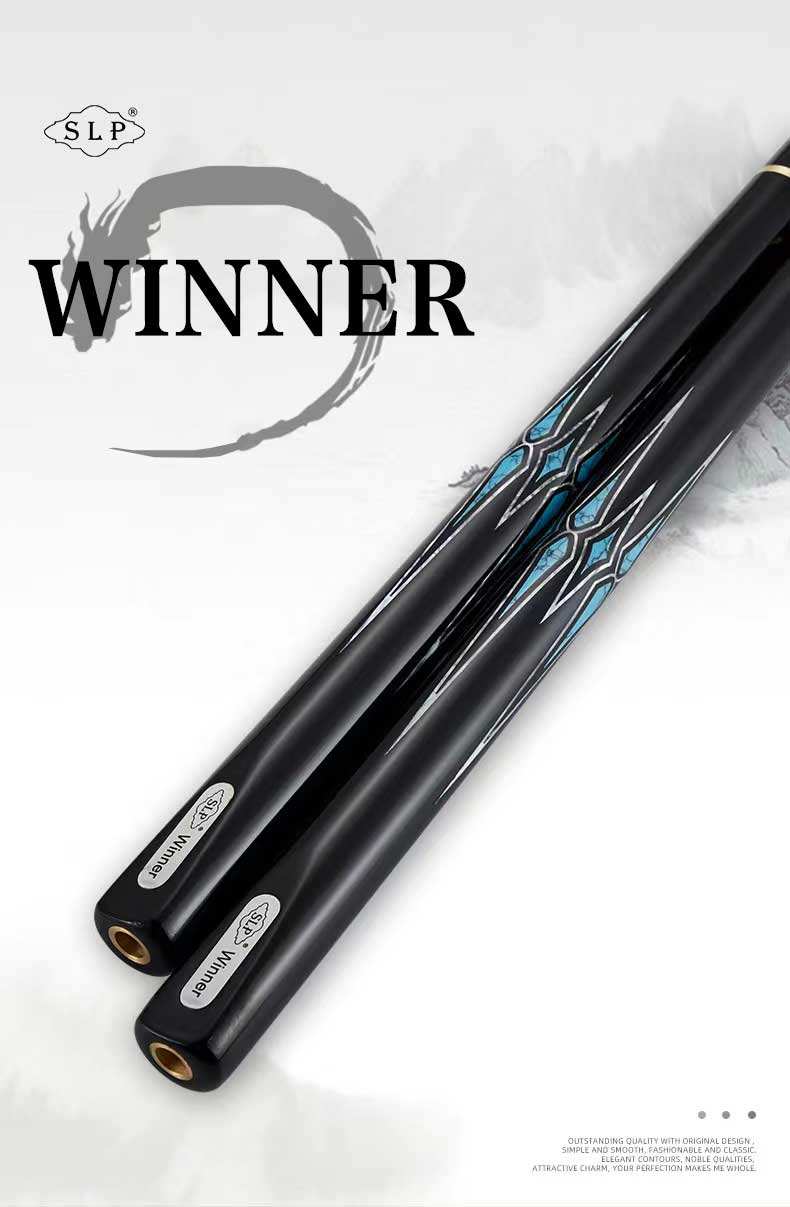 SLP Snooker Cue 3/4 Jointed Hand handmade turquoise inlay with Extender and Leather cue bag
