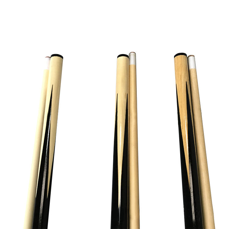 White wood American pool cue 1/2 black four-tip spray-painted double-section cue Pool Cue